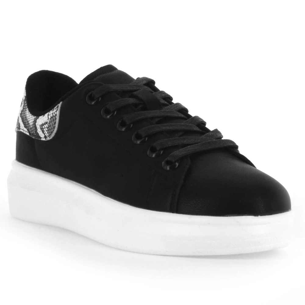 Seven7 | Miki low top platform sneaker black/snake print